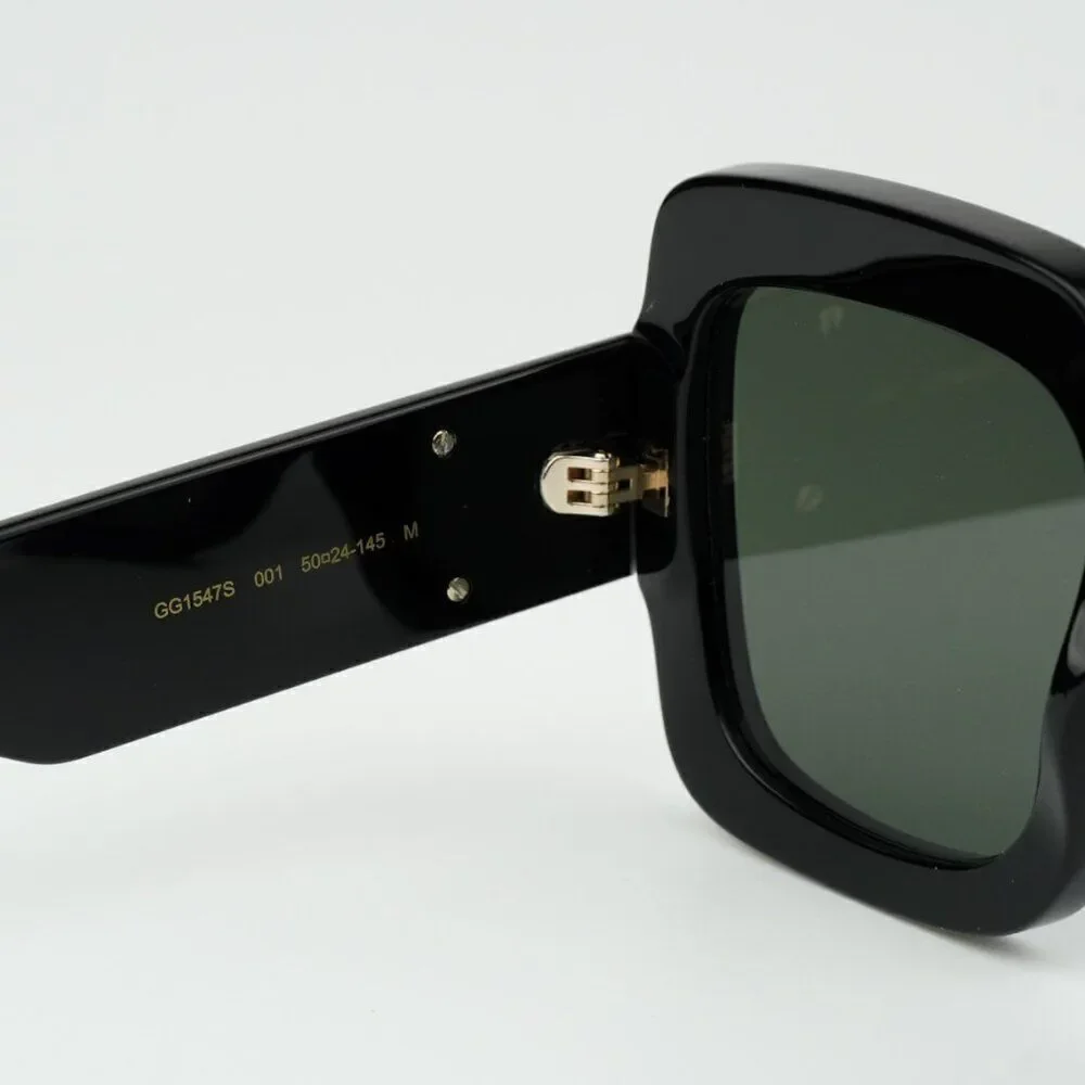 NEW Gucci GG1547S 001 Black Grey Women Square Sunglasses GG 1547S